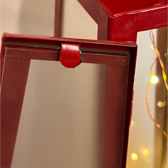 Metal Lantern Set W/glass Windows Latch Door Inner Hanging Hook 23'/14.5' Large - Picture 4 of 16